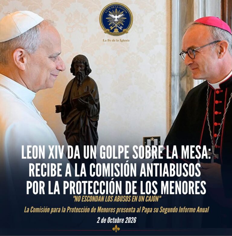 El papa León XIV recibió este 2 de octubre de 2026 en el Vaticano a la Comisión Pontificia para la Protección…