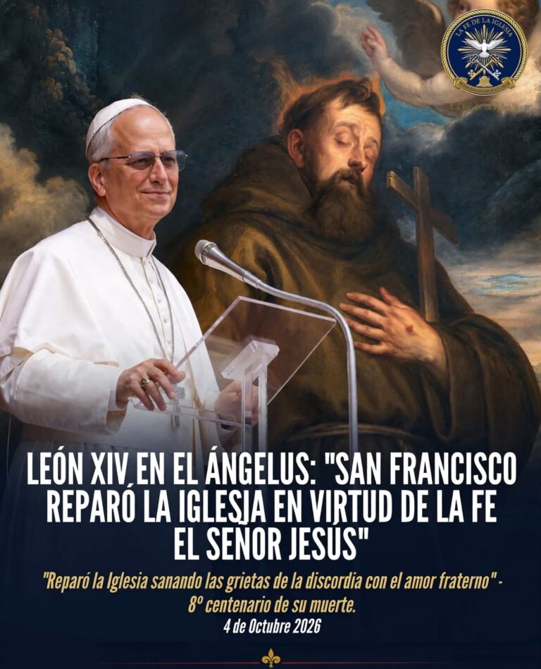 En el octavo centenario de la muerte de San Francisco de Asís, el Papa León XIV recordó hoy desde el Ángelus…